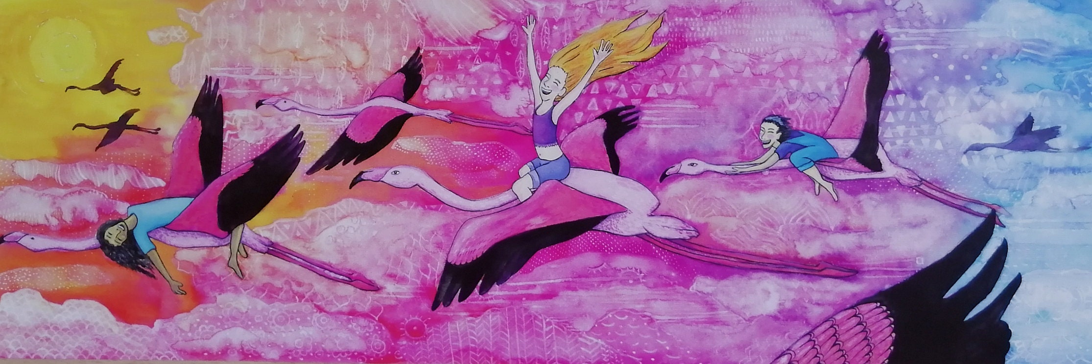 Poster L'envolée Des Flamants Rose