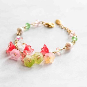 Cottagecore Bracelet, Bell Flower Bracelets, Gift Under 40, Elegant Jewelry, Gift For Her, Fairycore Jewellery, Cute bracelet image 2