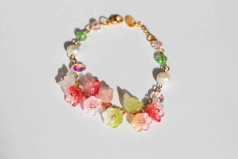 Cottagecore Bracelet, Bell Flower Bracelets, Gift Under 40, Elegant Jewelry, Gift For Her, Fairycore Jewellery, Cute bracelet image 5