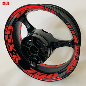 PuLaif Stripe Stickers For Suzuki GSX-R750 Gsxr 750r Motorcycle 17 Inch Wheel Hub Decal Decorative Rim Reflective Sticker (Color : E - Foto 7