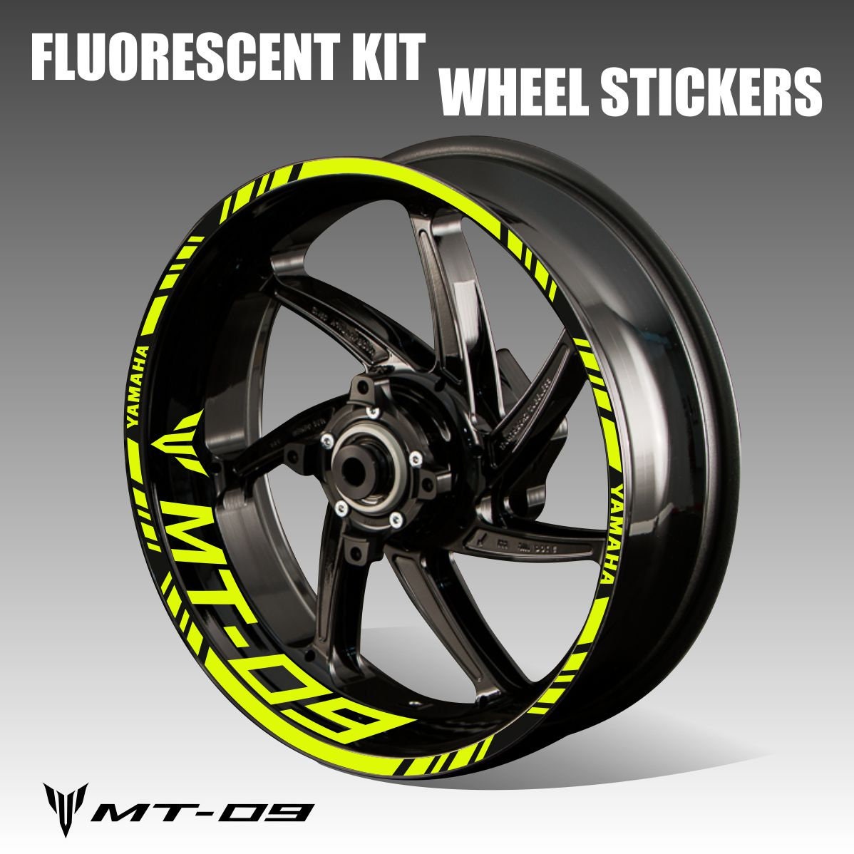 Labelbike Felgen-Aufkleber-Set Für Yamaha Tracer 9 2021 – Fluoreszierendes Gelb, Kratzfest & Wasserdicht