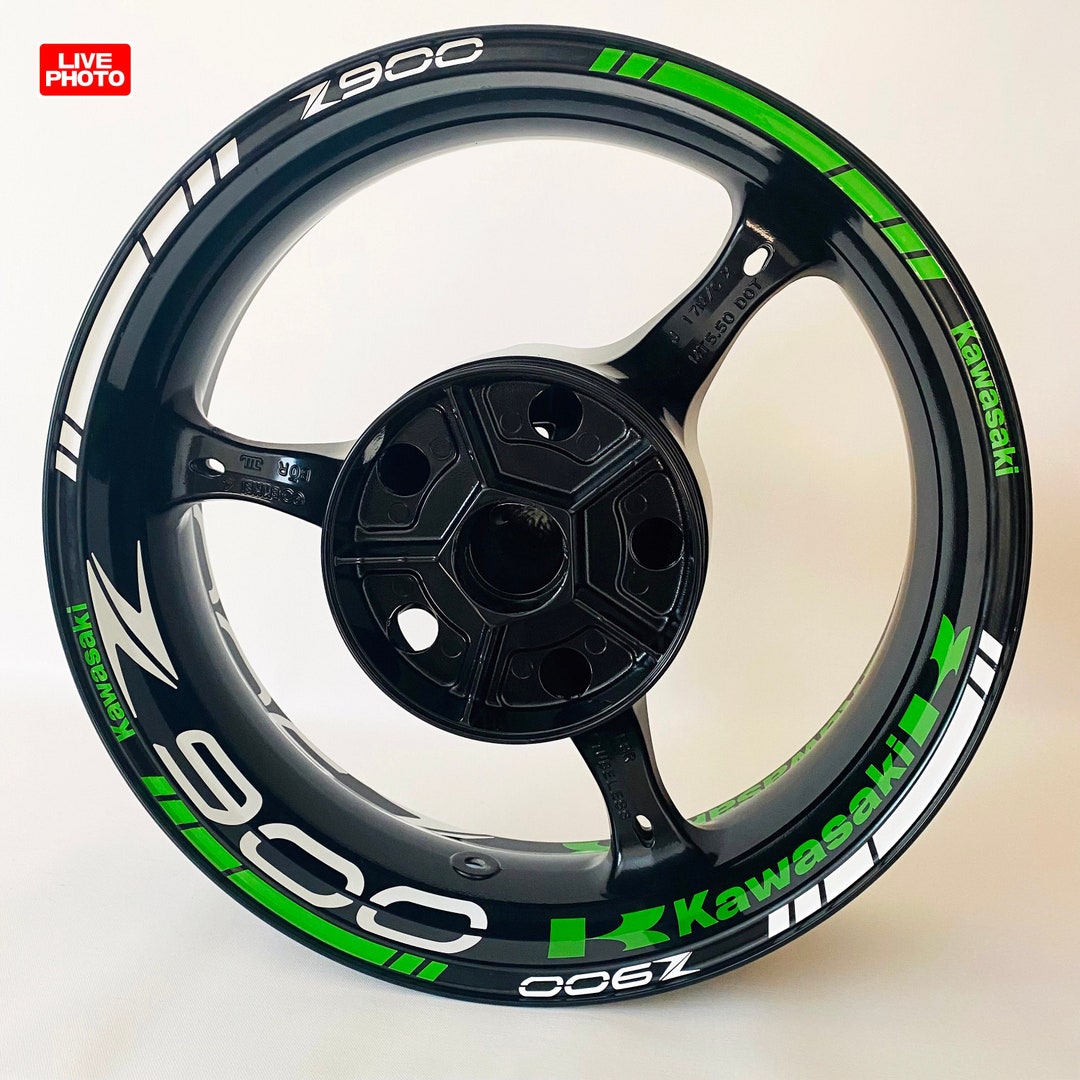 Z900 Wheel Stickers Kawasaki Motorcycle Decals Rim Tape Neon Etsy