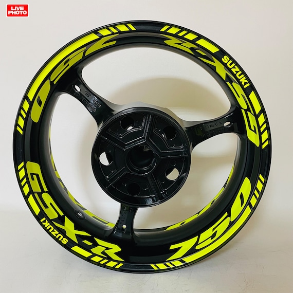 GSX R 750 Wheel Decals Suzuki Motorcycle Stickers Reflective Neon