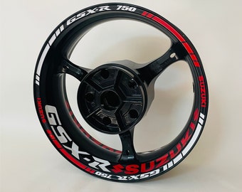 PuLaif Stripe Stickers For Suzuki GSX-R750 Gsxr 750r Motorcycle 17 Inch Wheel Hub Decal Decorative Rim Reflective Sticker (Color : E - Foto 13