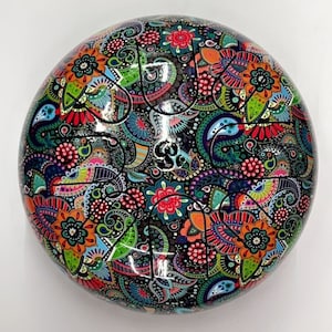 Musical Tongue Drum / Meditation drum with Colorful Paisley pattern print 8&quot;/10&quot;/12&quot;