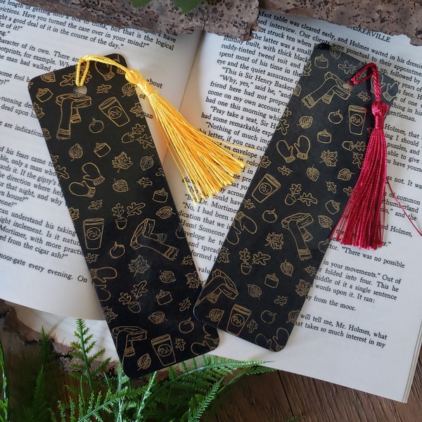 Fall Inspired Foiled Bookmark | Book Lover Gift | Autumn Lovers Gift | Aesthetic Bookmark | Cozy Fall