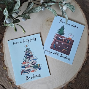 Bücherwurm Weihnachtskarten | Lesezeichen Karten