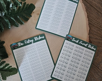 Book Journal Stickers: Star, Spice Rating & Book Format