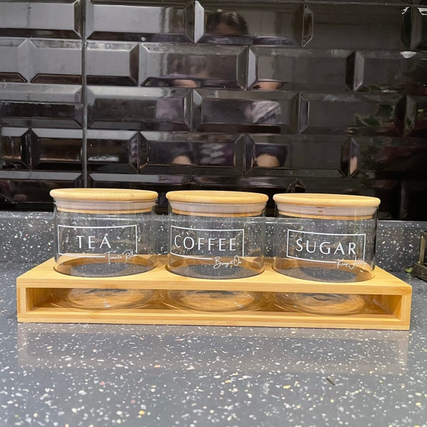 Stackable Tea Coffee Sugar Canisters Etsy UK