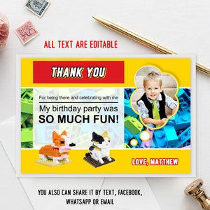 Digital Colourful Thank You Card with Photo | 4x6&quot; Template Printable | Instant Download