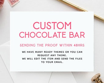 CUSTOM Chocolate Bar Label Template Printable | Digital Only