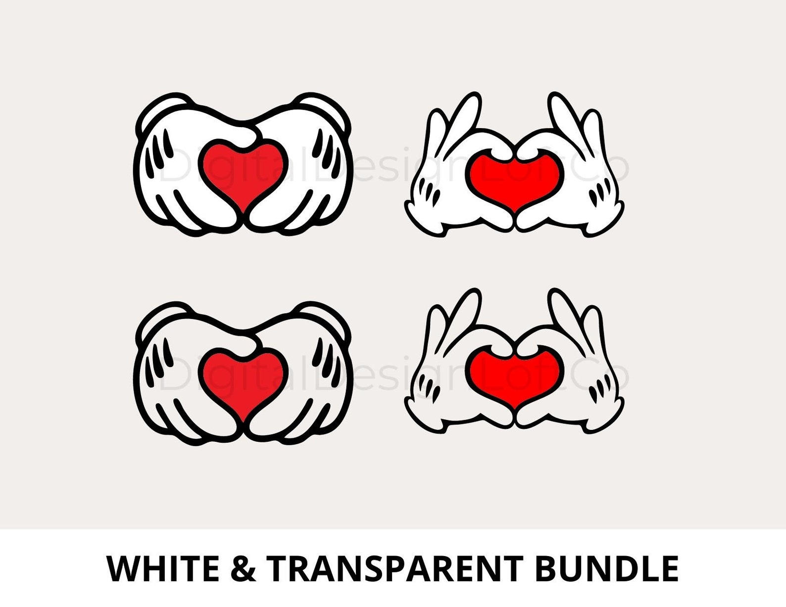 Mickey Gloves Svg Mickey Hands Making a Heart Svg Mickey Etsy