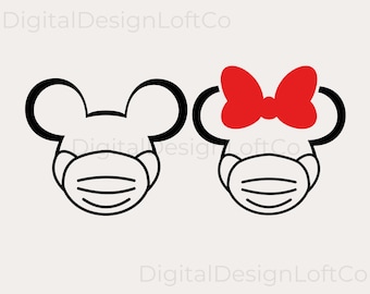 Minnie Mouse Head Quarantine Social Disneying Png Mask Wearing Png for Sublimation Digital Download Social Distancing Disney Gift