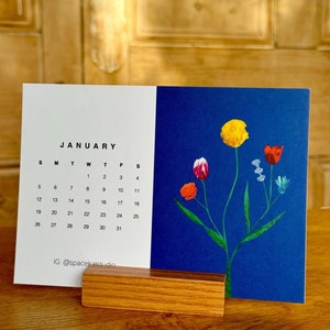 Calendrier de bureau sur pied 2025 | Calendrier chevalet