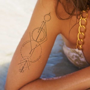 Geometric lines and circles Temporary Tattoo