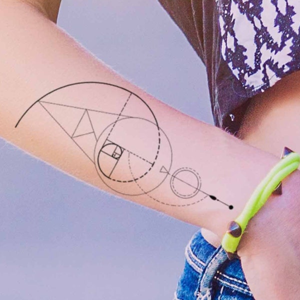 Triangles and lines geometric Temporary Tattoo