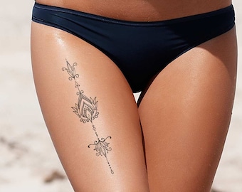 Tatuagem temporária ornamental, tatuagem feminina, tatuagem temporária decorativa, tatuagem falsa, tatuagem à prova d'água, tatuagem grande
