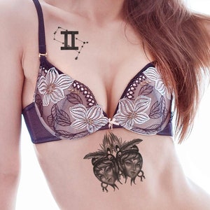Gemini zodiac sign temporary tattoo, Gemini tattoo, Gemini constellation tattoo, Astrology tattoos, Men tattoo, Women tattoo, Tattoo gifts