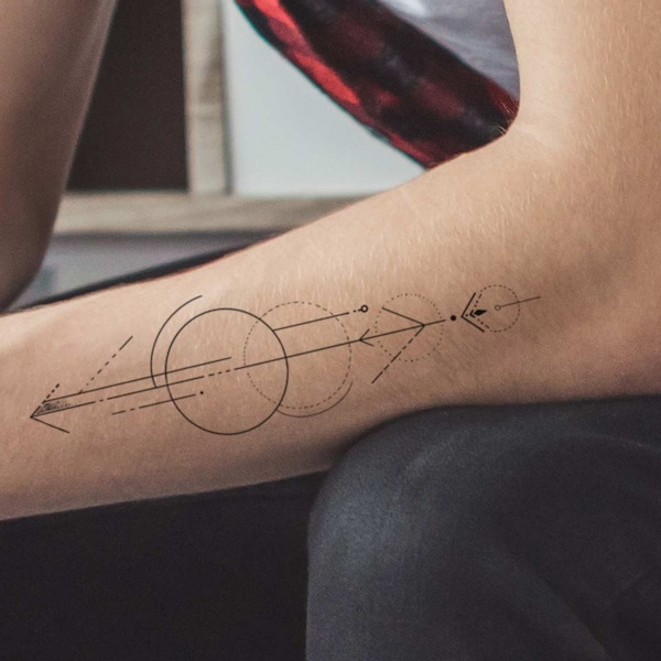 Geometric arrows temporary tattoo