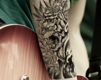 Tiger Fake Tattoo - Etsy Australia Tiger Fake Tattoo - Etsy Australia