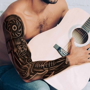 Mechanical sleeve temporary tattoo
