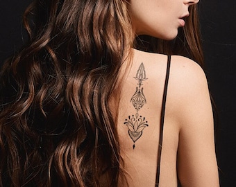 Tatuagem temporária ornamental, tatuagem temporária decorativa, tatuagem falsa, tatuagem à prova d'água, tatuagem grande, tatuagem temporária feminina