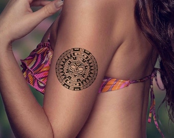 Tatouage éphémère Ronds Maori #1 pour femme et homme, tatouage temporaire Ronds Maori #1 exclusif dessiné à la main