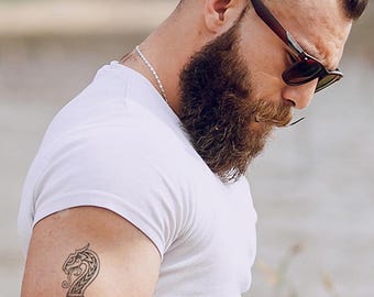Dragon Viking Tattoo, Nordic Tattoo, Small Temporary Tattoo, Men, Women