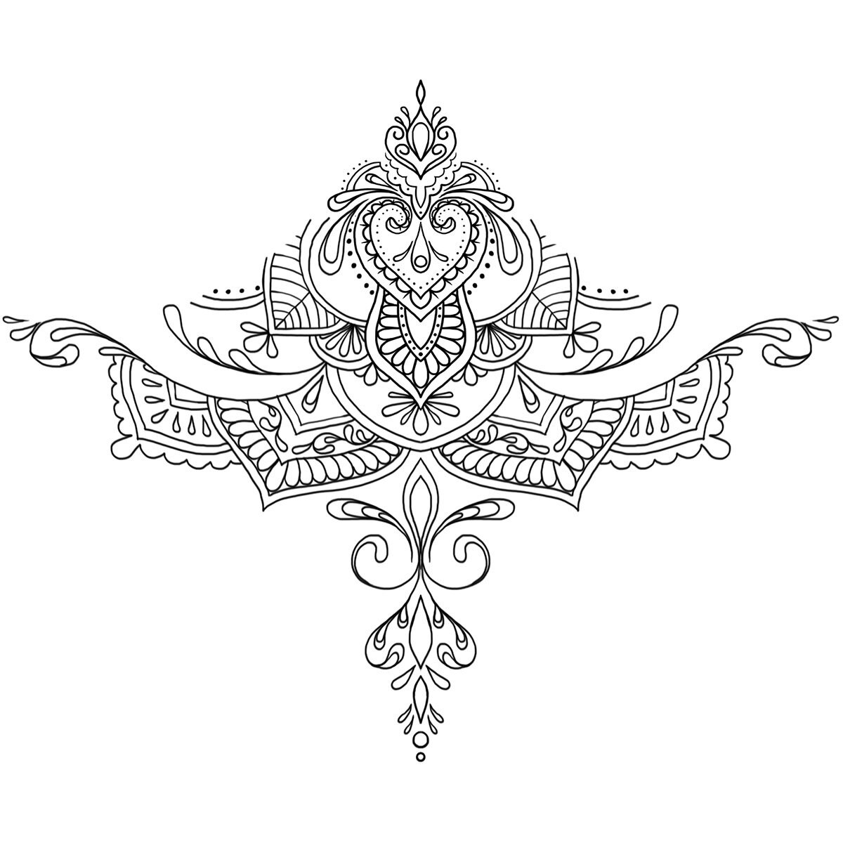 Sternum Temporary Tattoo Chest Tattoo for Women Girls Trip - Etsy