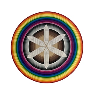 Hand-Painted Atlantis Mandala Canvas: Yoga Meditation Wall Art