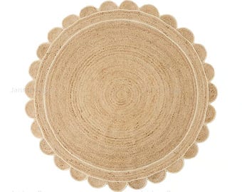Handwoven Jute Scalloped Rug | Custom Hallway Runner