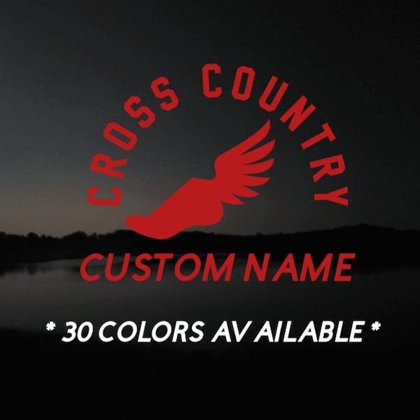 Customized Cross Country Decal,  Personalized runner or coach name for girls or boys team.  Bulk Pricing Option!