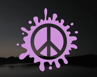 Peace Sign Splash Vinyl Decal - Car, Camper, Laptop