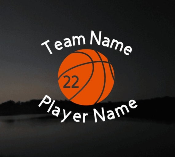 5 5/8 inches High x 5 inches Wide Personalized Basketball Car Decal Custom Basketball Decal