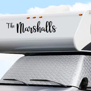 Custom RV Vinyl Lettering for your Motorhome, RV or Camper Van.  Up to 48 inches in length.  You choose your color, text and font!