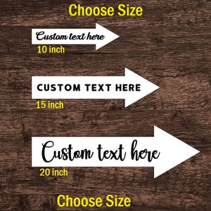 Custom Door Arrow Decal for Business or Home.  Left or Right, Choose Font and Size.