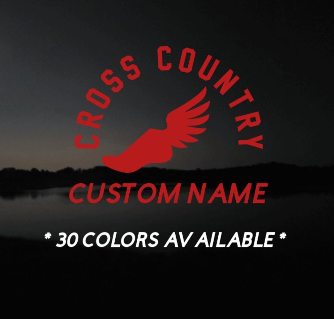 Customized Cross Country Decal, Personalized Runner or Coach Name for Girls or Boys Team. Bulk