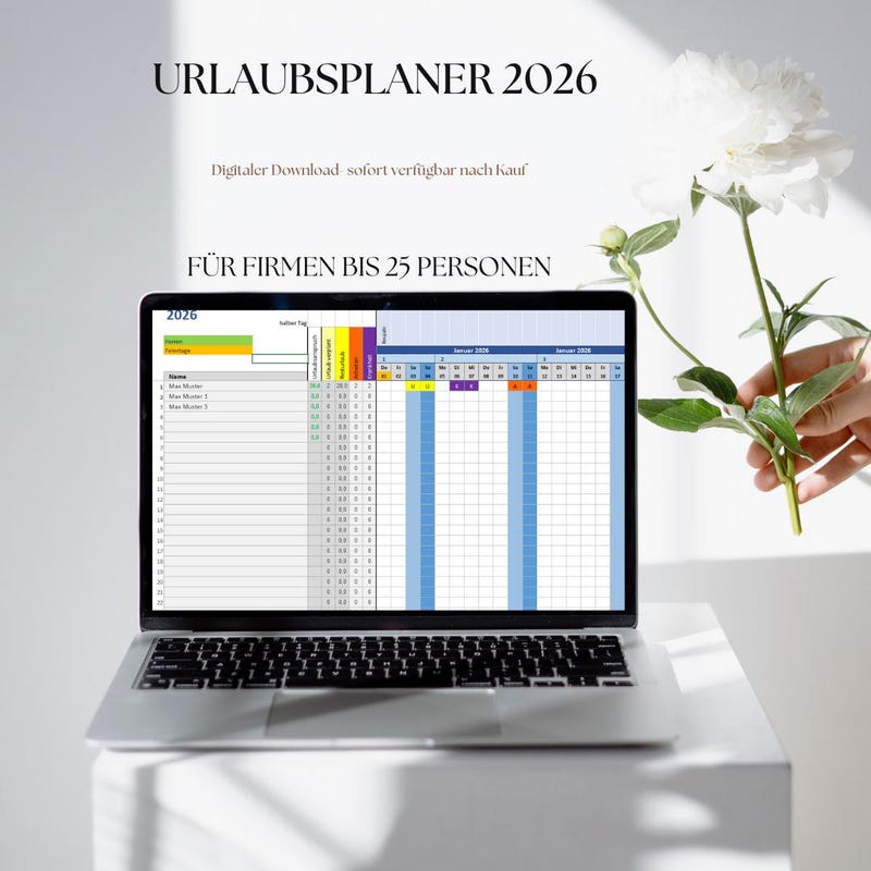 Urlaubskalender 2026 excel - Etsy.de