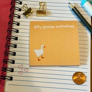 Silly Goose Activities Sticky Notes | Cute Stationary