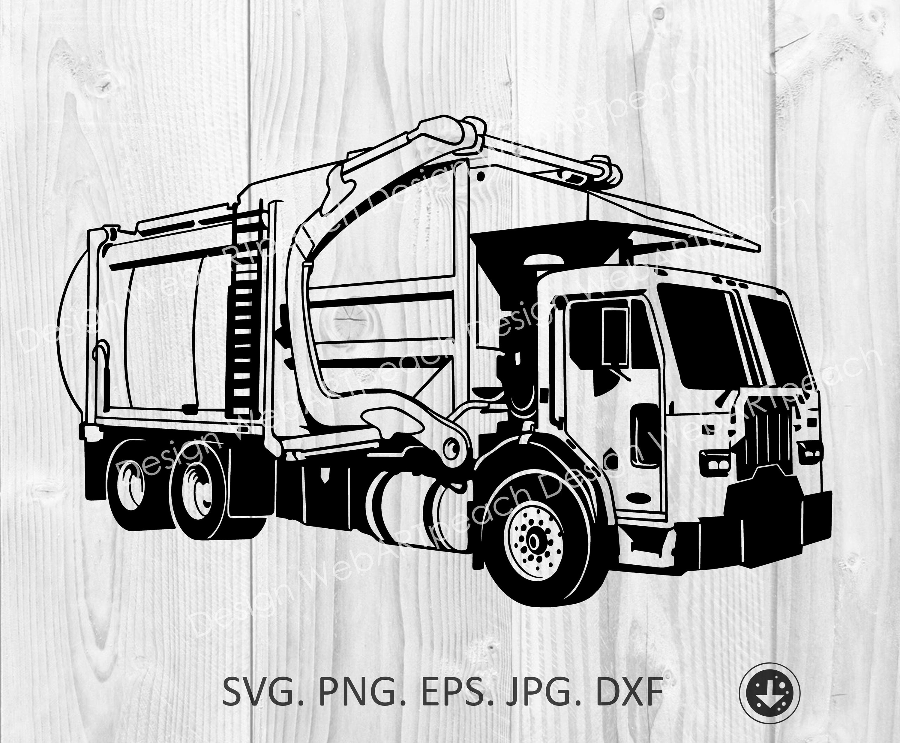 Garbage Truck Svg Garbage Svg Trash Svg Waste Svgtruck - Etsy Canada