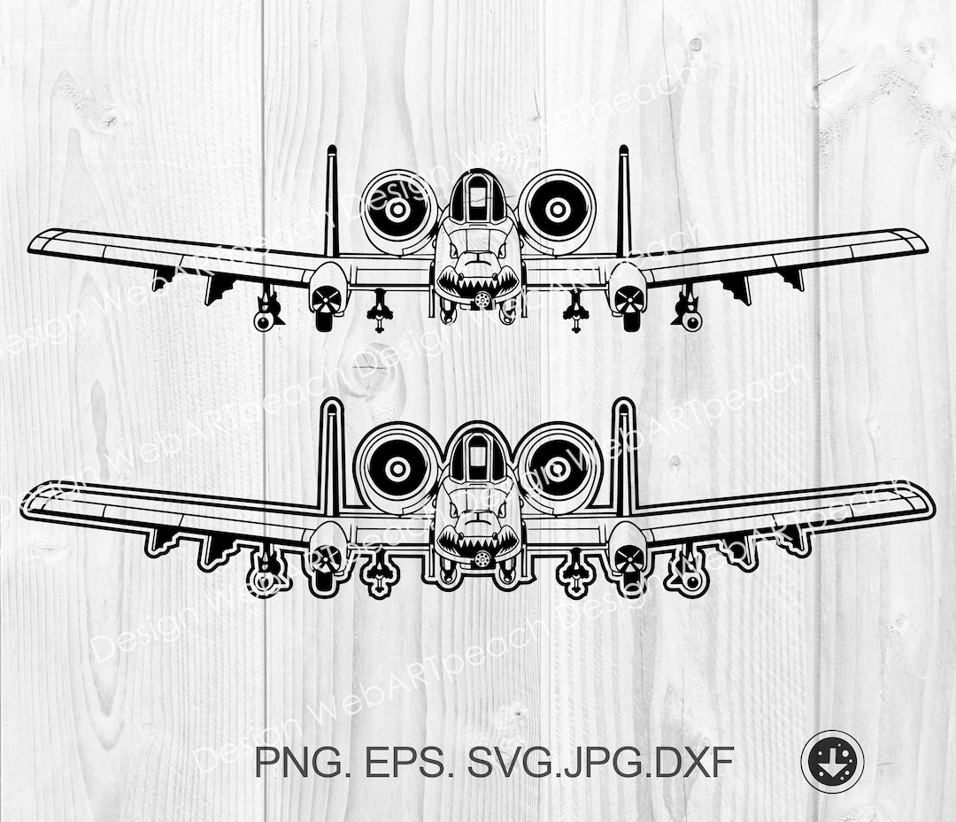 AMERICAN A-10 Thunderbolt Warthog SVG USA Army Sticker for T-shirt