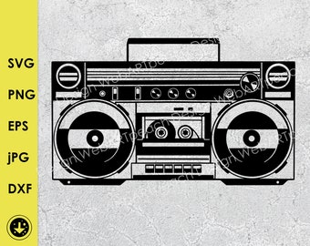 Retro Boombox SVG, 80s 90s, MTV, Radio, Old School 