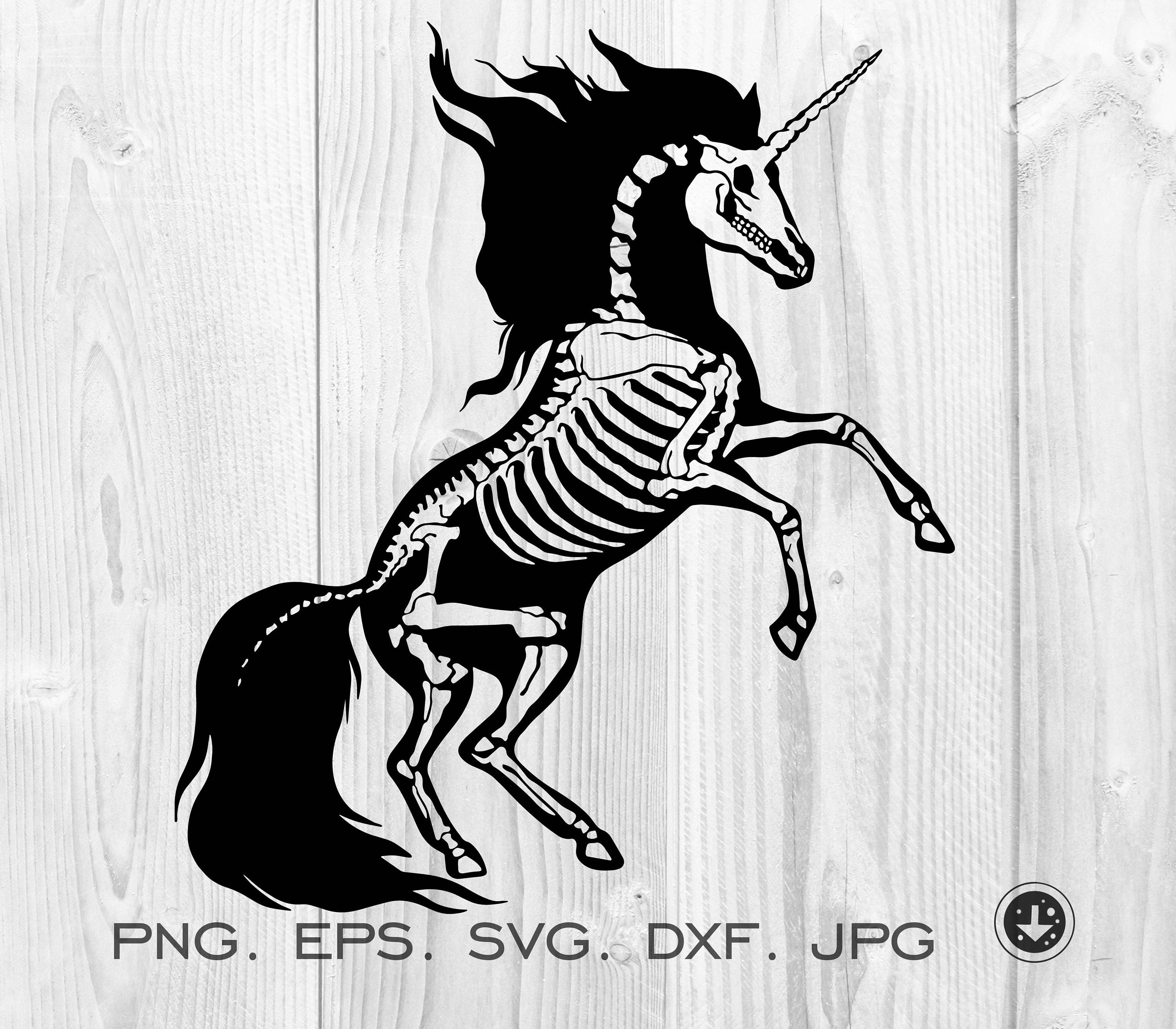 Skelett Einhorn Silhouette Pferdeskelett Einhorn Svg Etsy Österreich