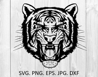 Angry Tiger Bengal Mad Roaring Tattoo Logo Growling PNG SVG - Etsy