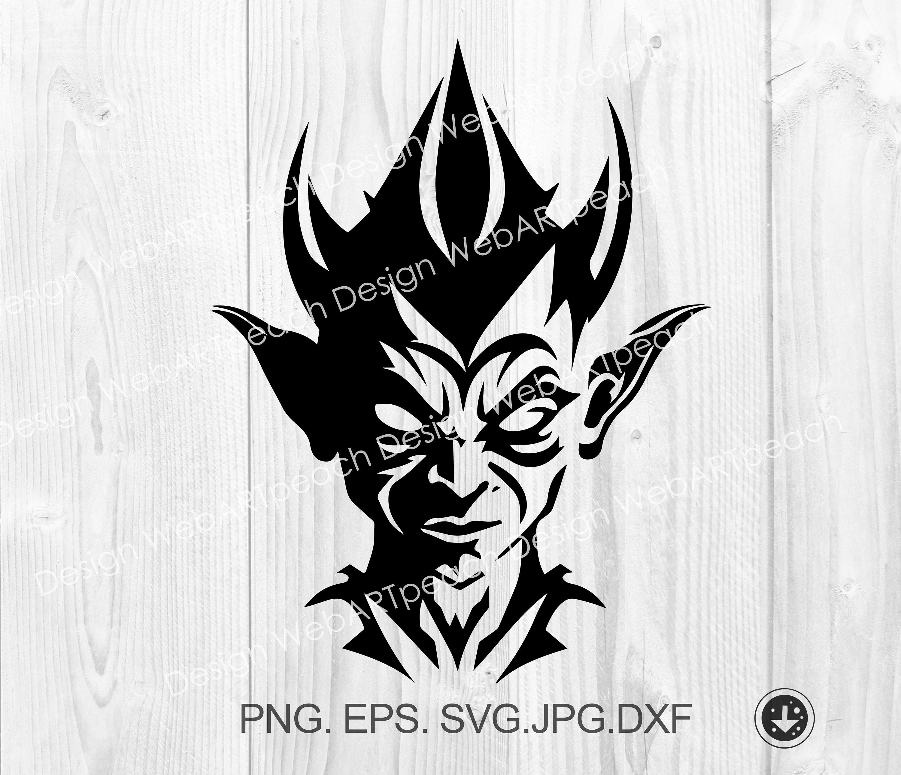 Premium Vector  Evil goblin monster face stencil demon template isolated  on white background