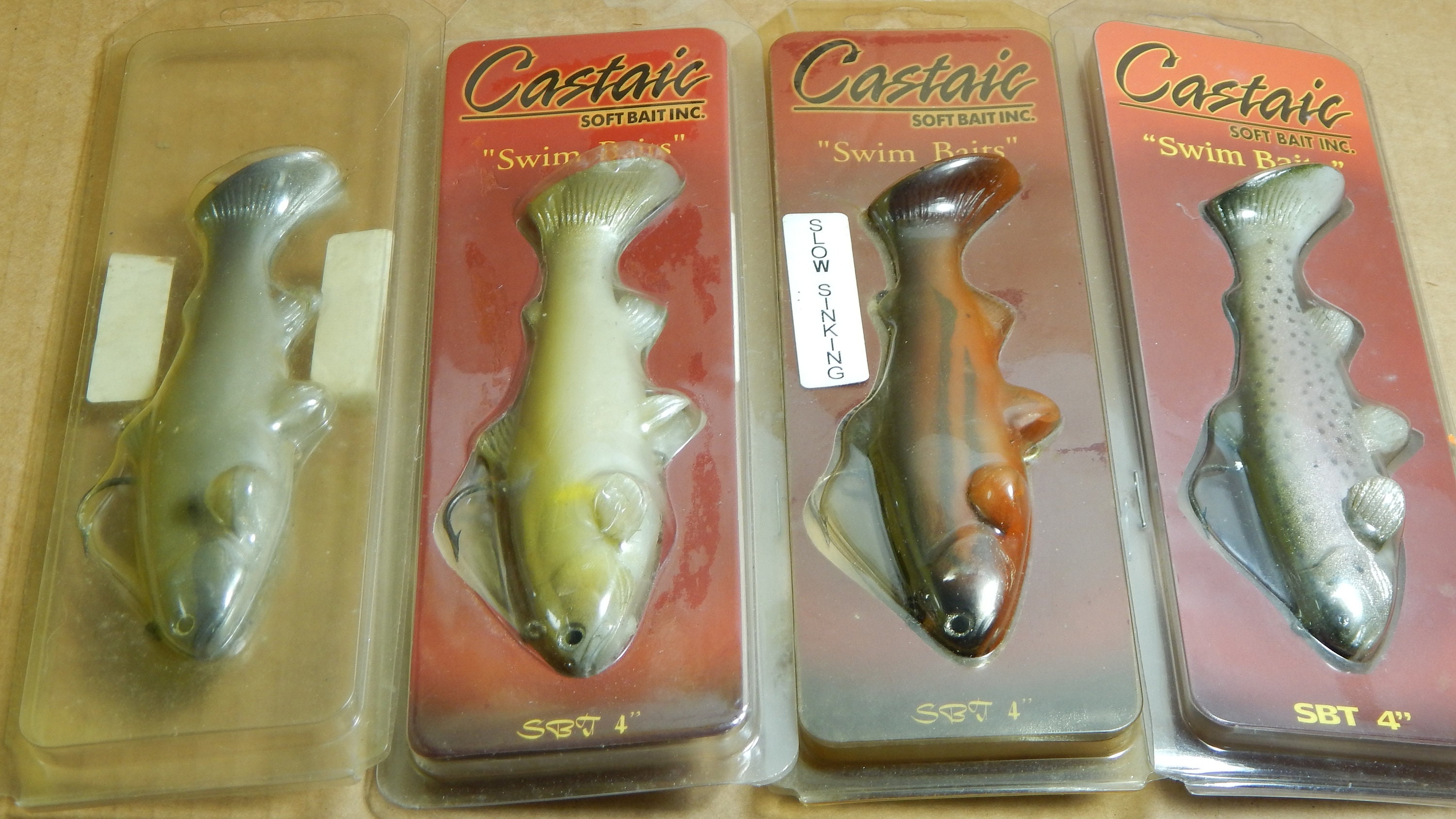 Four Vintage Castaic Boot Tail SBT 4/32g Soft Swimbaits-unfished