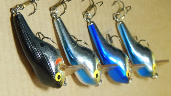 Four Vintage Bagley ET3 Square Bill Crankbaits-unfished Old Stock