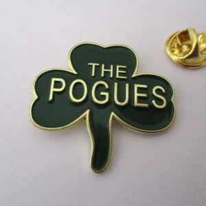FOLK PUNK metal badges (Pogues/New Model army) gold shamrock