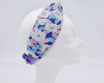 Kimono Silk Headband* Twist Turban* Adjustable Headband for Woman* Special Gift* Pastelcolor Camellia