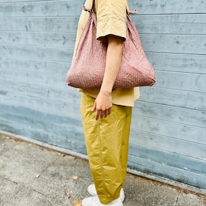 Sac kimono japonais unique,Cadeau Furoshiki élégant avec poignée en cuir, cadeau pour elle, sac avec poignée en cuir, motif Shibori japonais